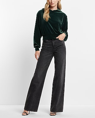 Velvet Banded Bottom Hoodie