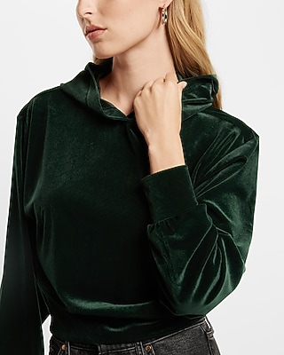 Velvet Banded Bottom Hoodie