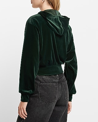 Velvet Banded Bottom Hoodie