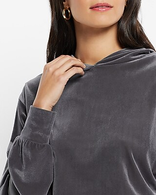 Velvet Banded Bottom Hoodie