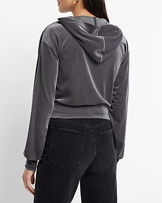 Velvet Banded Bottom Hoodie