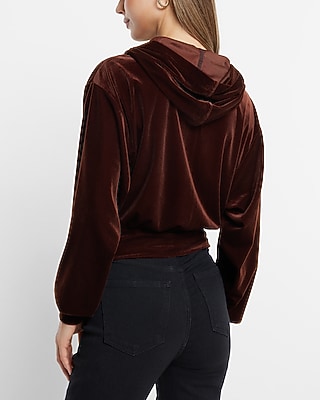 Velvet Banded Bottom Hoodie