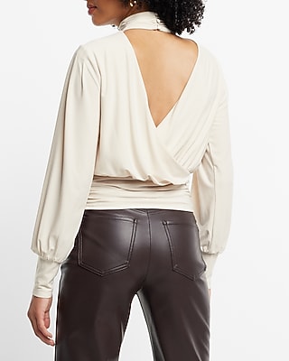 EX LS POL MTTE MCK SURPLICE BCK:PITCH BLACK:XS