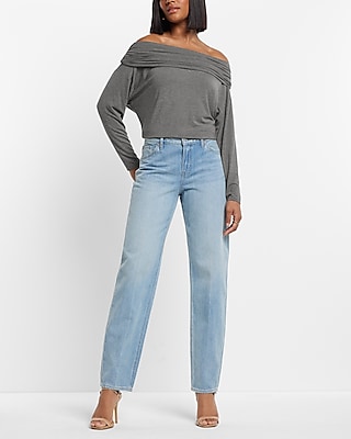 Off The Shoulder Dolman Sleeve Ruched Overlay Top