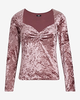 Body Contour Crushed Velvet Sweetheart Neckline Top