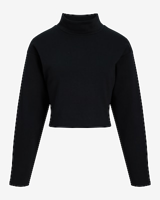 Mock Neck Dolman Sleeve Fleece Sweatshirt