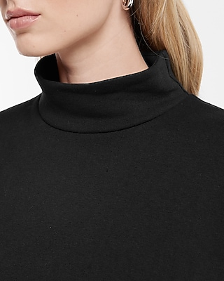 Mock Neck Dolman Sleeve Fleece Sweatshirt