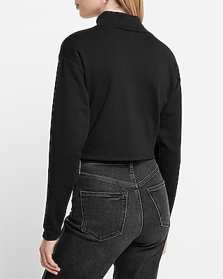 Mock Neck Dolman Sleeve Fleece Sweatshirt