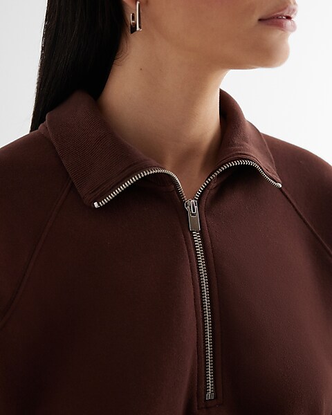 Quarter Zip Boxy Fleece Sweatshirt | Express Quarter Zip Boxy Fleece Sweatshirt | Express
