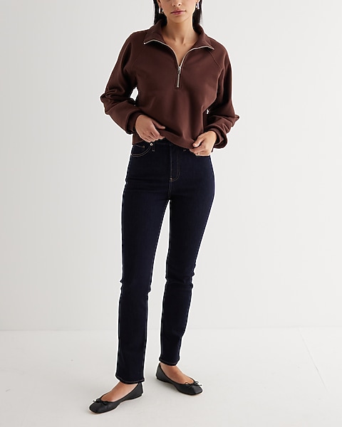 Quarter Zip Boxy Fleece Sweatshirt | Express Quarter Zip Boxy Fleece Sweatshirt | Express