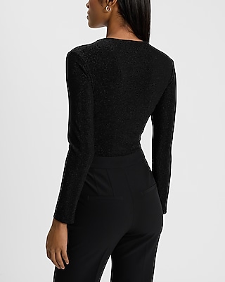 Fitted Shine Crew Neck Long Sleeve Bodysuit