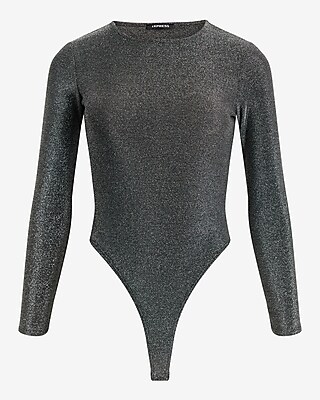 Fitted Shine Crew Neck Long Sleeve Bodysuit