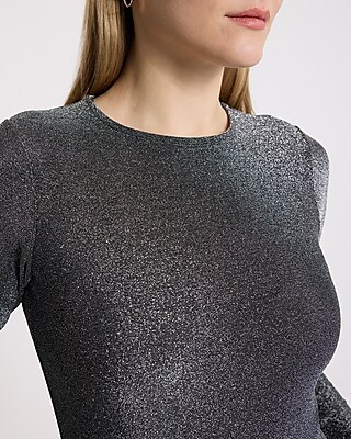 Fitted Shine Crew Neck Long Sleeve Bodysuit