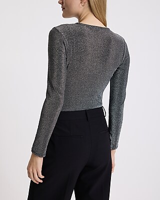 Fitted Shine Crew Neck Long Sleeve Bodysuit