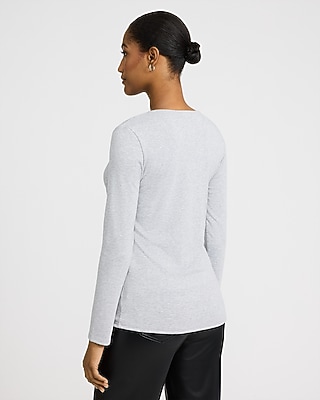 Crew Neck Long Sleeve Cutaway Hem Knit Cardigan