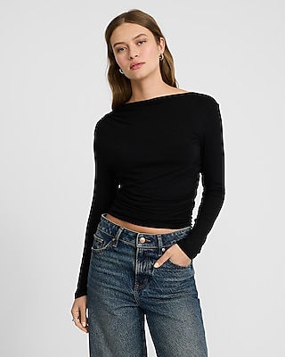 Crew Neck Short Sleeve Cropped Boyfriend Tee | Express Crew Neck Short Sleeve Cropped Boyfriend Tee | Express