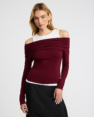 Double Layer Off The Shoulder Tee