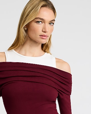 Double Layer Off The Shoulder Tee