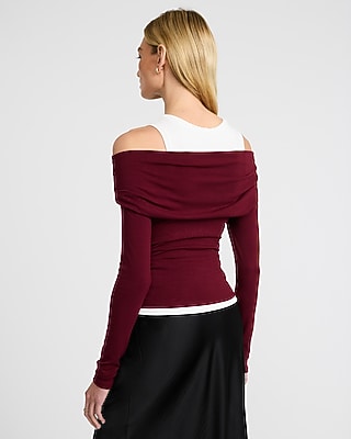 Double Layer Off The Shoulder Tee