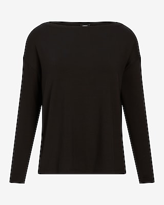 Supersoft Relaxed Boat Neck Long Sleeve Tee