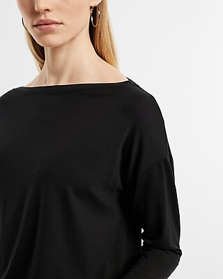 Supersoft Relaxed Boat Neck Long Sleeve Tee