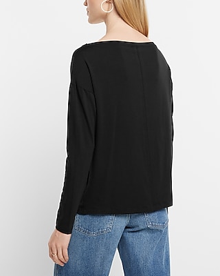 Supersoft Relaxed Boat Neck Long Sleeve Tee