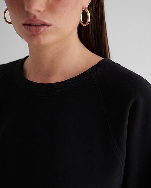 Boxy Fleece Crew Neck Sweatshirt | Express Boxy Fleece Crew Neck Sweatshirt | Express