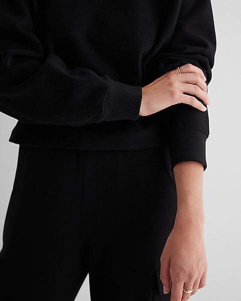 Boxy Fleece Crew Neck Sweatshirt | Express Boxy Fleece Crew Neck Sweatshirt | Express