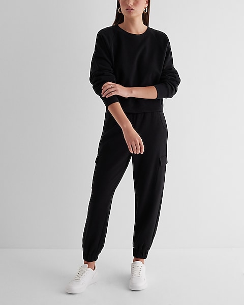 Boxy Fleece Crew Neck Sweatshirt | Express Boxy Fleece Crew Neck Sweatshirt | Express