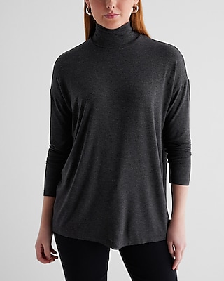 Supersoft Relaxed Turtleneck Long Sleeve Tunic Tee