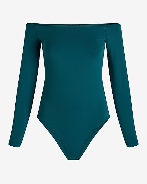 Teal Woven Collared Deep Plunge Bodysuit