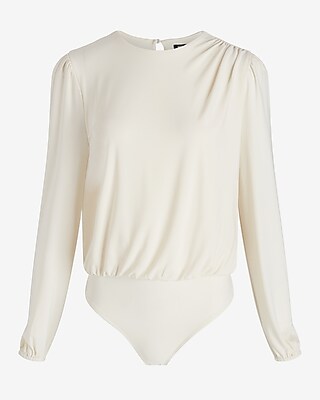 Skimming Crew Neck Puff Sleeve Bodysuit