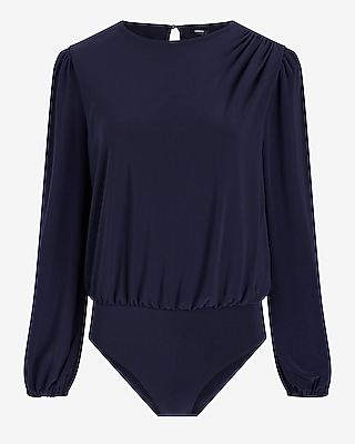 Skimming Crew Neck Puff Sleeve Bodysuit