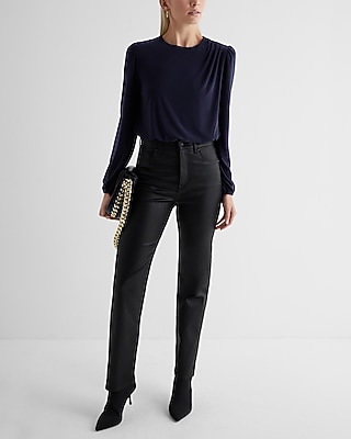 Skimming Crew Neck Puff Sleeve Bodysuit