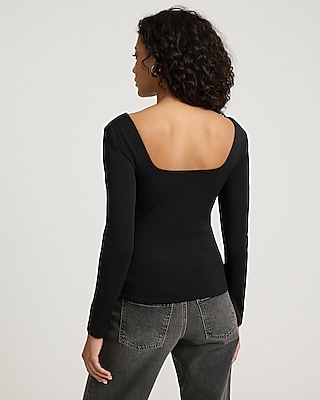 Body Contour High Compression Square Neck Long Sleeve Tee