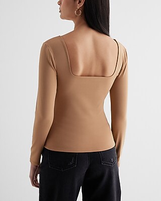 Body Contour High Compression Square Neck Long Sleeve Tee - thumbnail 7
