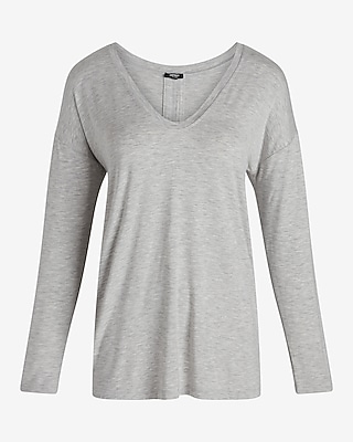 Supersoft Relaxed V-Neck Long Sleeve Tee