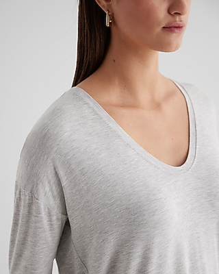Supersoft Relaxed V-Neck Long Sleeve Tee