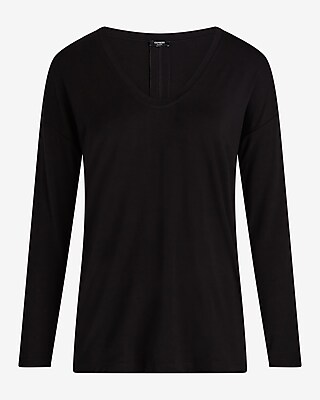 Supersoft Relaxed V-Neck Long Sleeve Tee