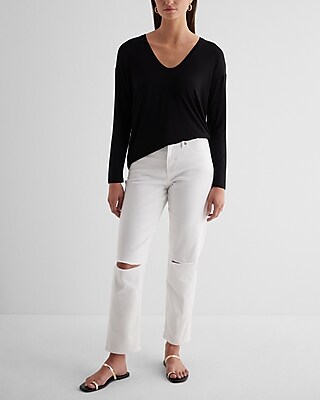 Supersoft Relaxed V-Neck Long Sleeve Tee