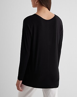 Supersoft Relaxed V-Neck Long Sleeve Tee