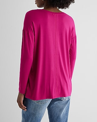 Supersoft Relaxed V-Neck Long Sleeve Tee