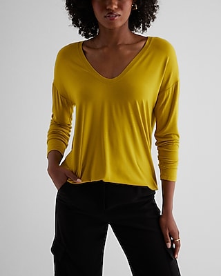 Supersoft Relaxed V-Neck Long Sleeve Tee