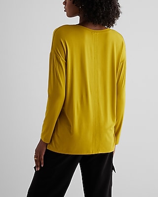 Supersoft Relaxed V-Neck Long Sleeve Tee