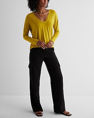 Supersoft Relaxed V-Neck Long Sleeve Tee