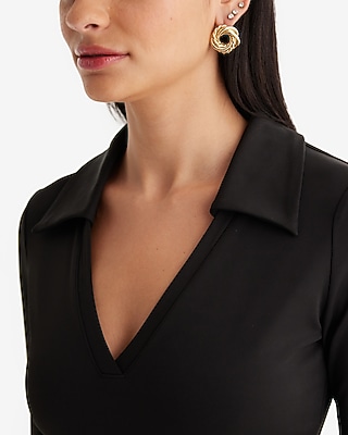 Body Contour High Compression V-Neck Polo Bodysuit