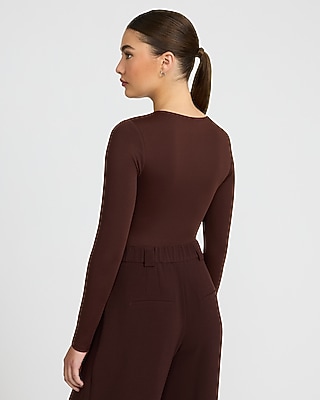 Body Contour High Compression Crew Neck Long Sleeve Bodysuit - image 2