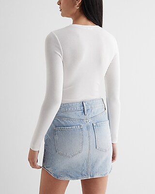 Fitted Ribbed V-Neck Henley Bodysuit - image 4