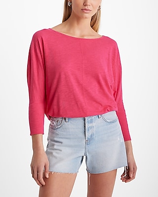 Skimming Crew Neck Dolman Sleeve Tee