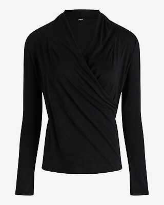 EX LS COTTON SURPLICE TEE 8611017:PITCH BLACK:XL - thumbnail 5